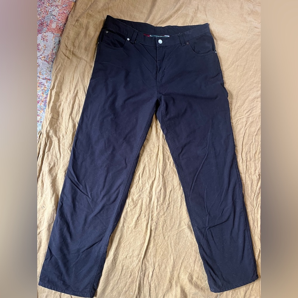 Woolrich red flannel lined black pants